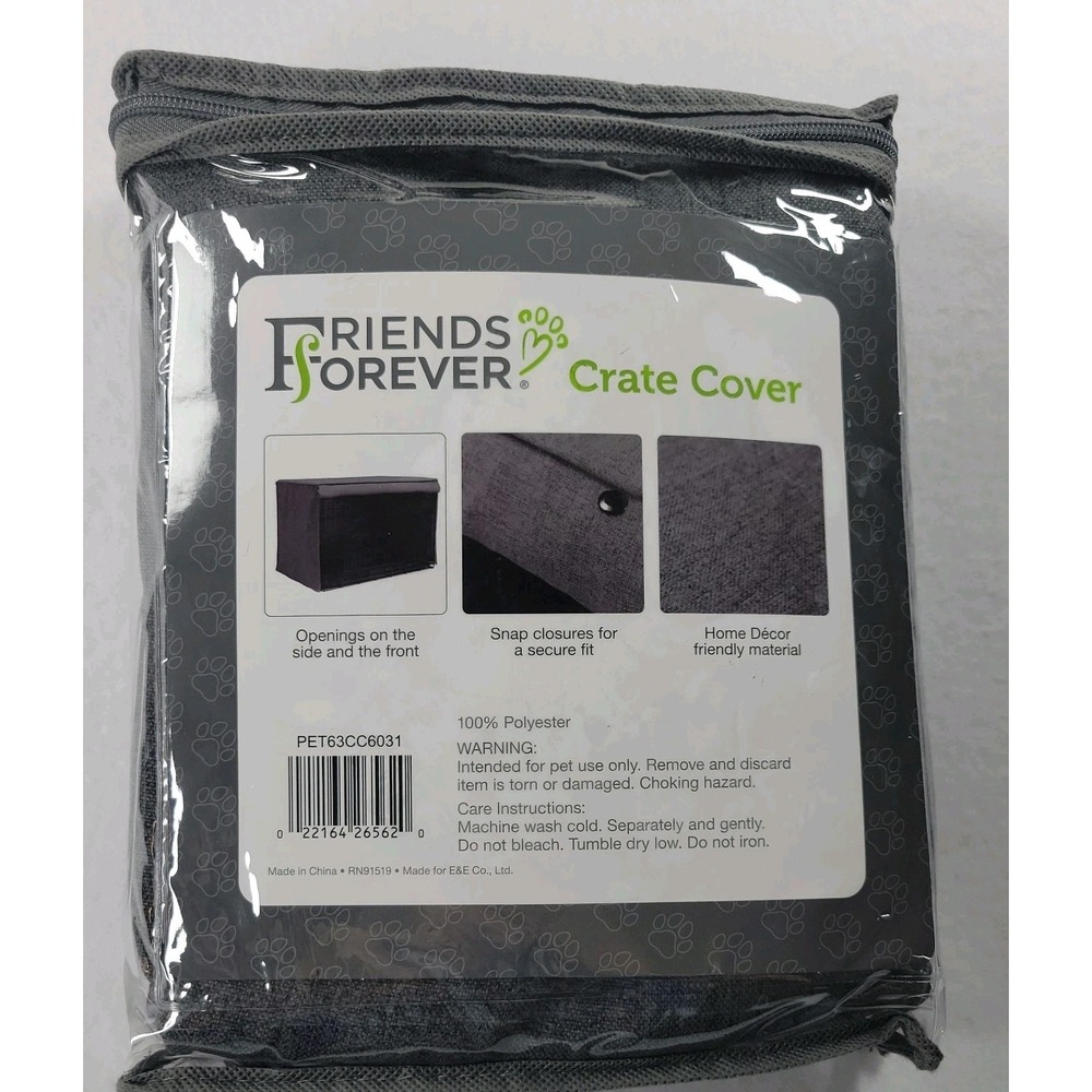 Metal Dog Crate Cover 30.5"L x 19.5"W x 21"H Dark Grey Friends Forever EUC - Picture 3 of 8